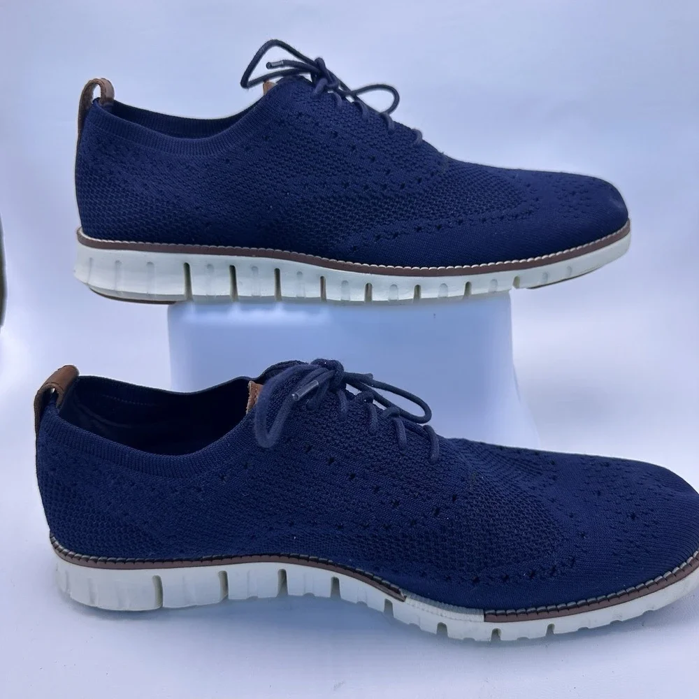 Cole Haan ZeroGrand Stitchlite Men's 11 M Wingtip Oxford Casual Shoes Blue